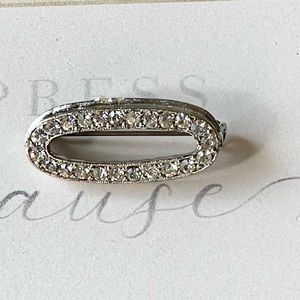 Vintage oblong rhinestone brooch